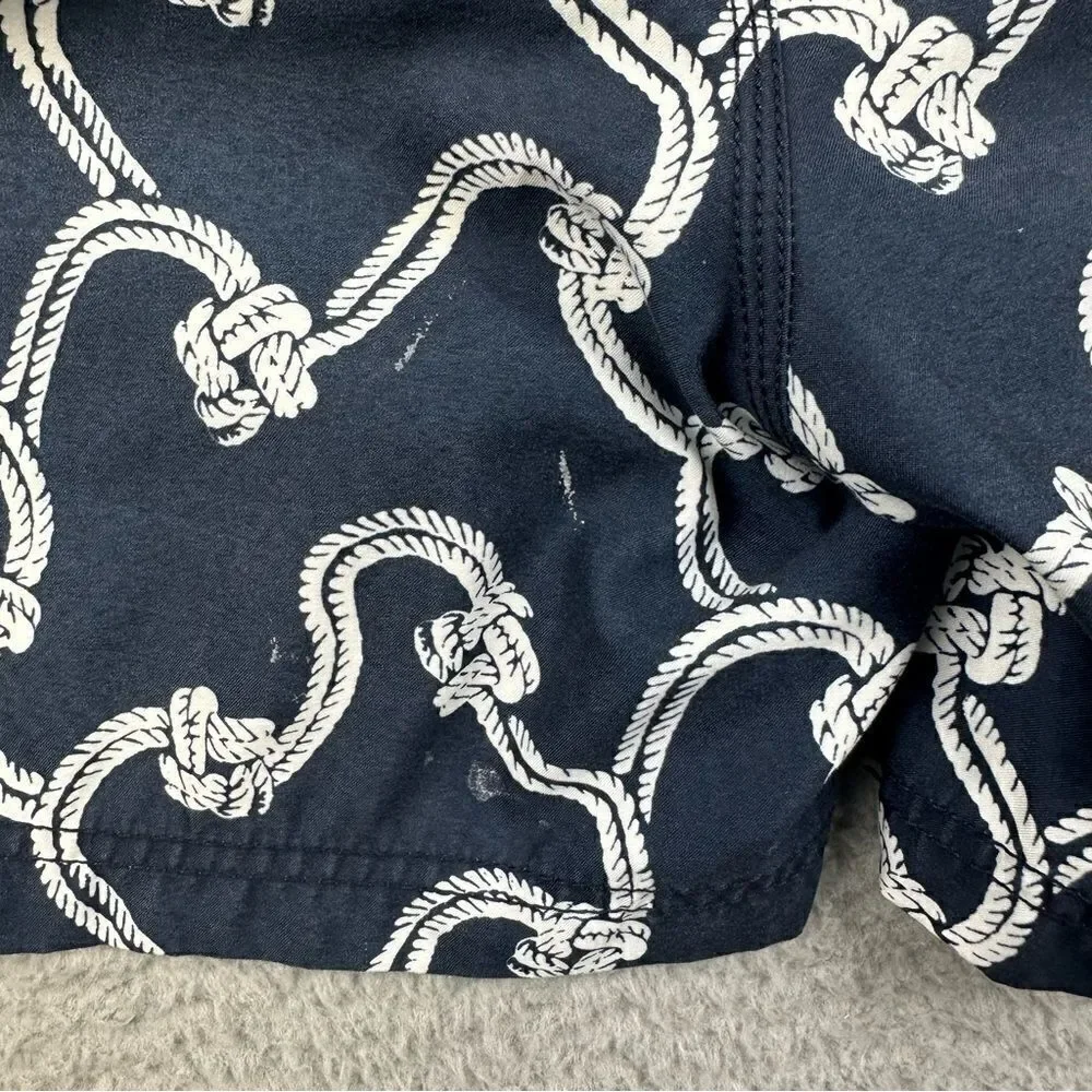 Nautica Swim Trunks Mens 40 Blue White Nautical‎ Rope Mesh Lined Shorts